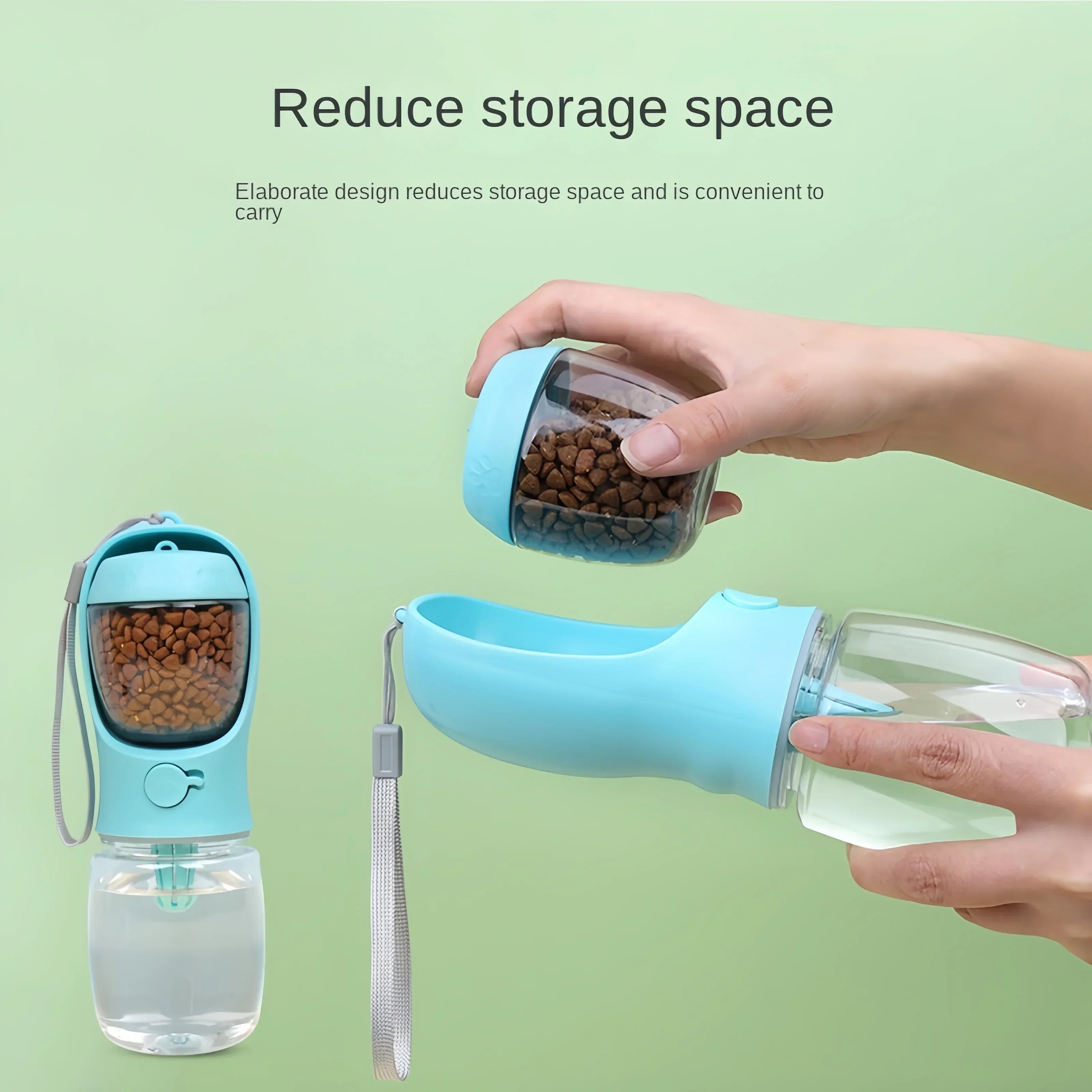 Portable Dog Water Bottle with Storage Food and Water Container for Puppy Pets Dogs Feeder Bowl Outdoor Travel Pet Supplies